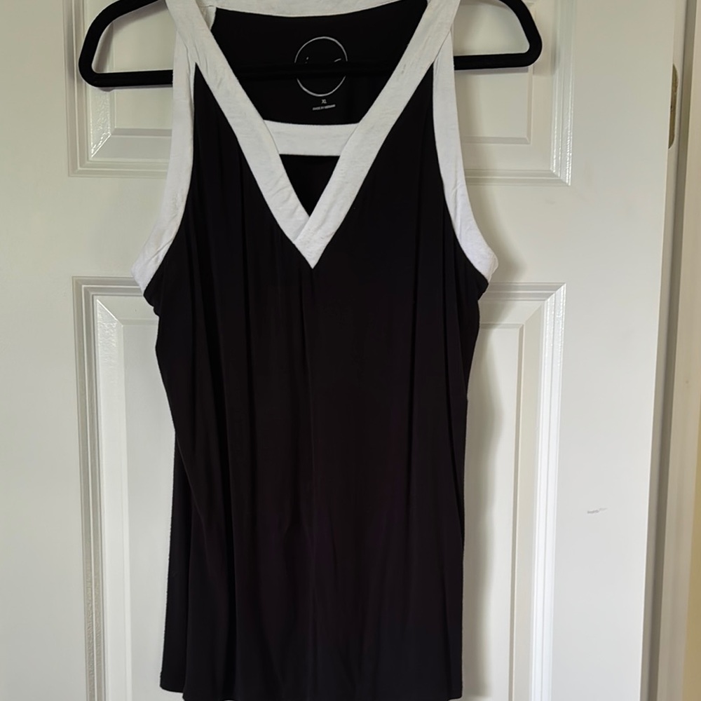 INC International Concepts Black and White Tank Top with Racerback